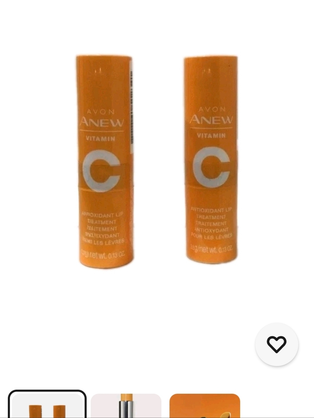 Set TWO Avon Anew Vitamin C  Antioxidant Lip Conditioners